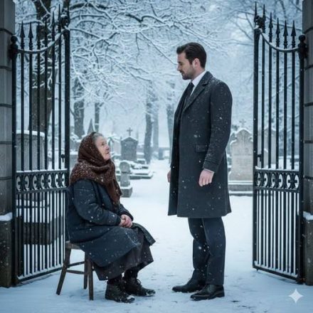 Após o funeral de sua esposa, o milionário partiu.