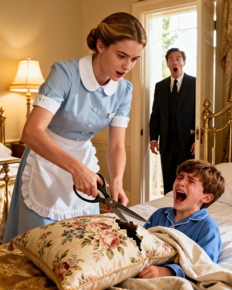 O filho de um milionário gritava enquanto dormia todas as noites… até que a babá abriu seu travesseiro e descobriu a chocante verdade…