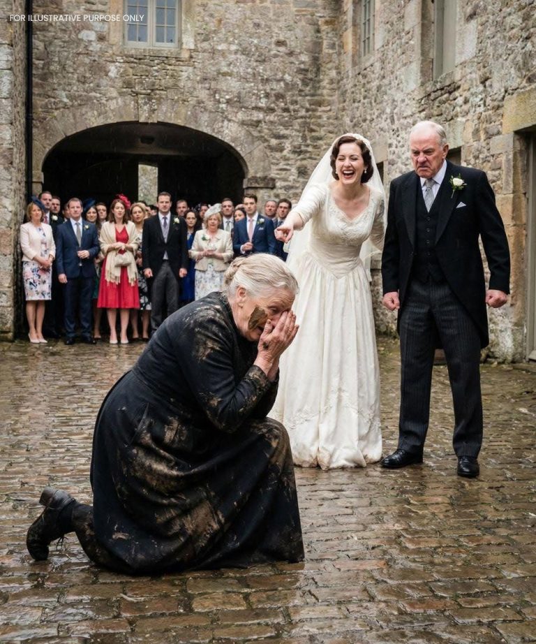 En la boda de mi hijo, me quedé paralizado mientras empujaban a mi esposa al barro. Antes de que pudiera moverme, mi nuera se rió y dijo con desprecio: «No finjas que esto es otra cosa que robar la atención».