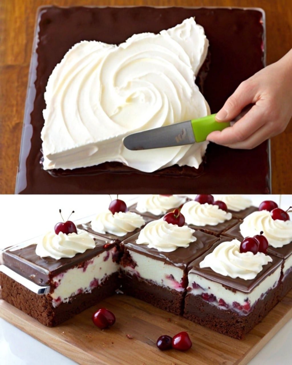 Tarta Selva Negra hecha en una bandeja para hornear