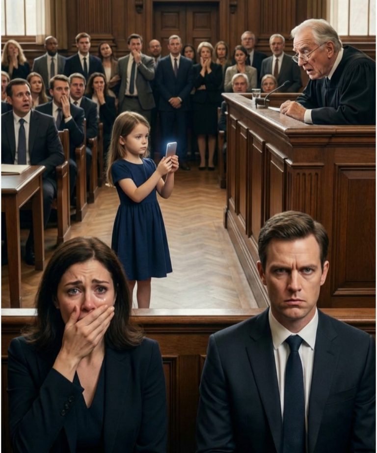 Durante nuestro proceso de divorcio, mi esposo no mostró ninguna emoción al intentar poner fin a nuestro matrimonio de 20 años. Momentos antes de la lectura del veredicto, mi sobrina de ocho años se levantó y le pidió al juez que le mostrara el video de lo que presenció en la casa, impactando a todos en la sala.