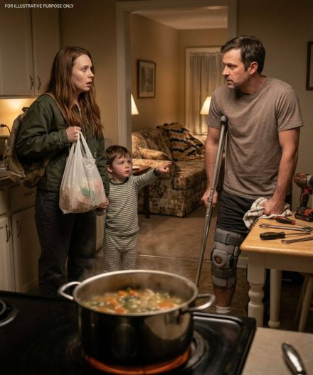 Acolhi um homem sem-teto com uma tala na perna para passar a noite porque meu filho não conseguia parar de olhar para ele no frio. Saí para trabalhar na manhã seguinte, esperando que ele fosse embora antes do anoitecer.