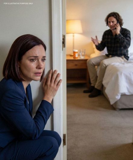 Me escabullí a casa durante la hora de almuerzo para ver cómo estaba mi esposo enfermo. Intenté guardar silencio, pero su voz resonó por el pasillo: suave, insistente, completamente diferente del tono débil que me había mostrado. Entonces escuché palabras que no tenían cabida en nuestras vidas, y se me revolvió el estómago.