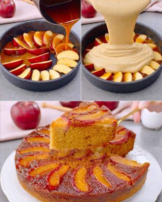 Torta de maçã “de cabeça para baixo” – deliciosamente caramelizada!