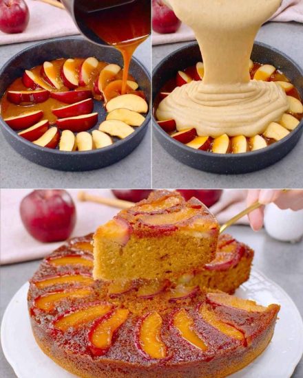 Torta de maçã “de cabeça para baixo” – deliciosamente caramelizada!