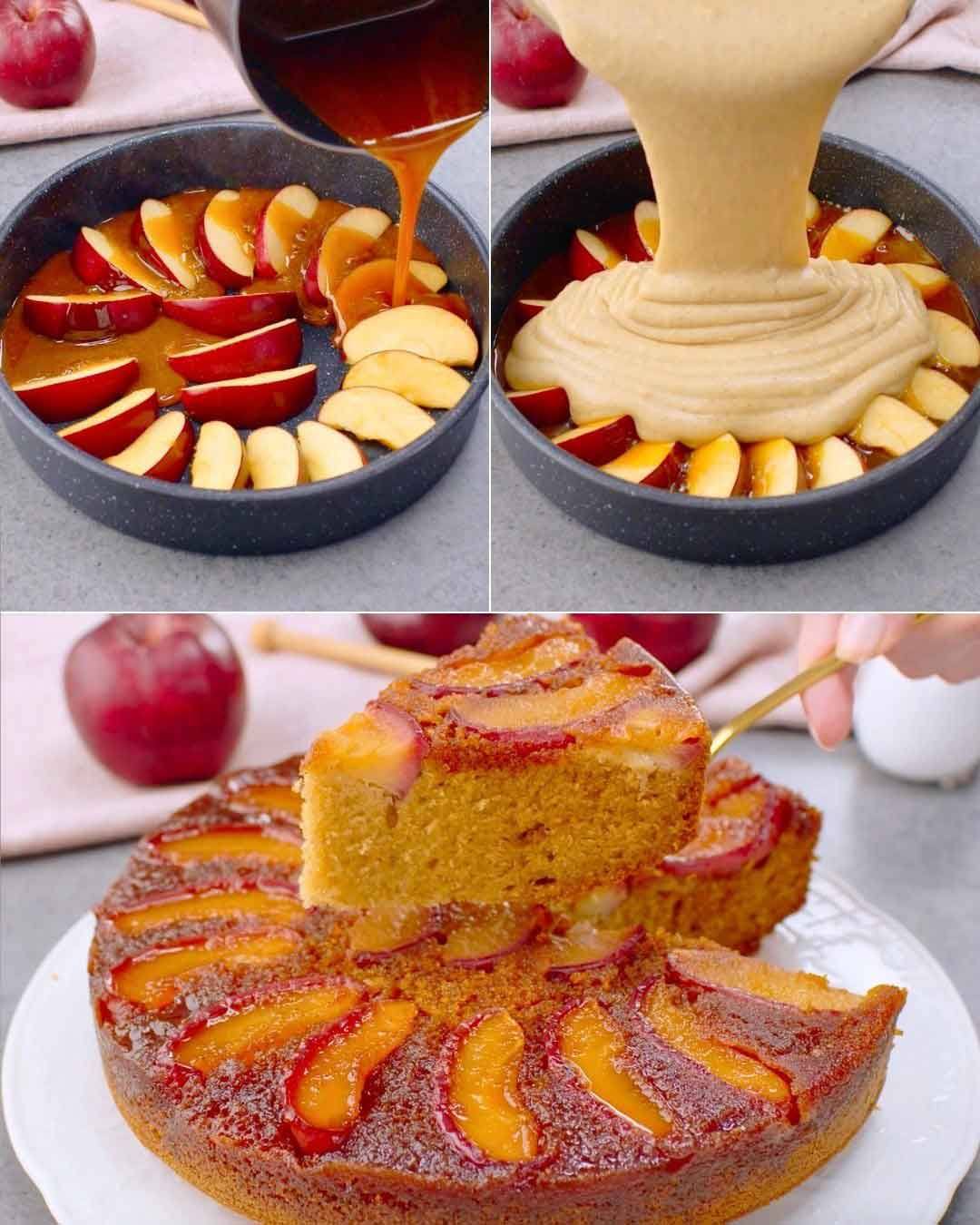 Torta de maçã “de cabeça para baixo” – deliciosamente caramelizada!