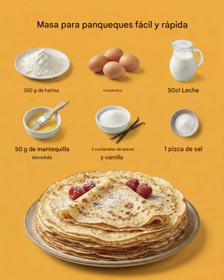 Masa para panqueques fácil y rápida