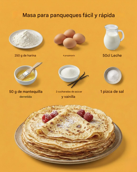 Masa para panqueques fácil y rápida